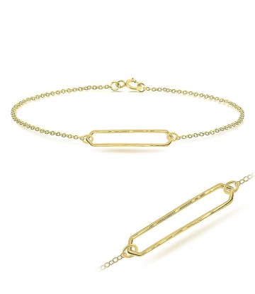 Gold Plated Plain Silver Bracelet BRS-215-GP